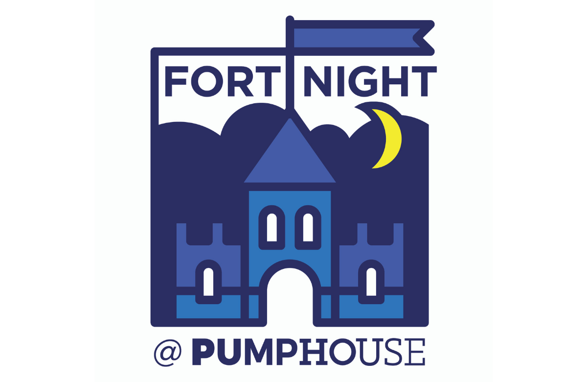 Image of the words Fort Night on top of a 2D castle