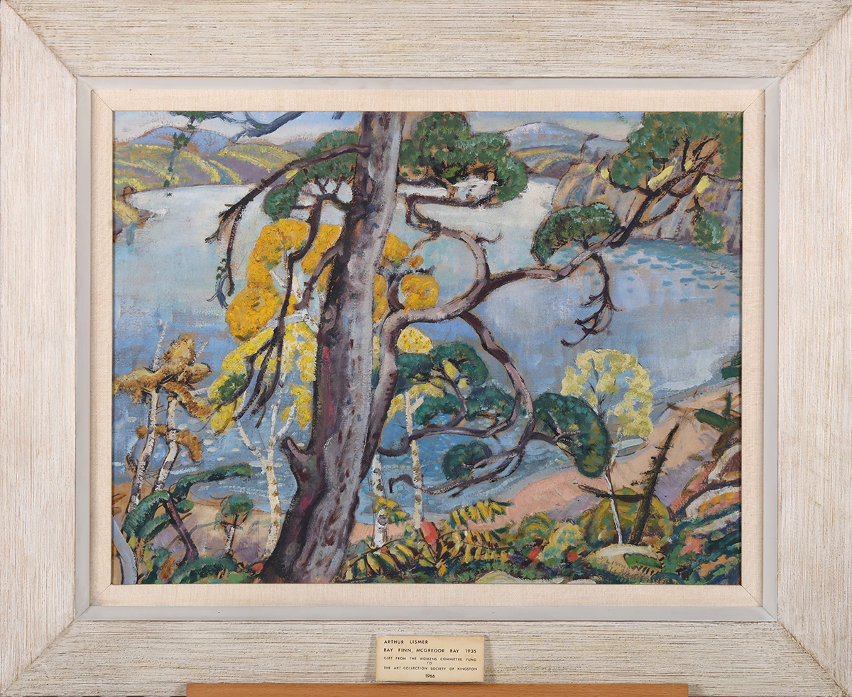 Bay Finn, MacGregor Bay by Arthur Lismer, oil on linen mounted on Masonite, 45.7 x 61 cm. Photo: Bernard Clark. Source: City of Kingston Civic Collection. Bay Finn, MacGregor Bay